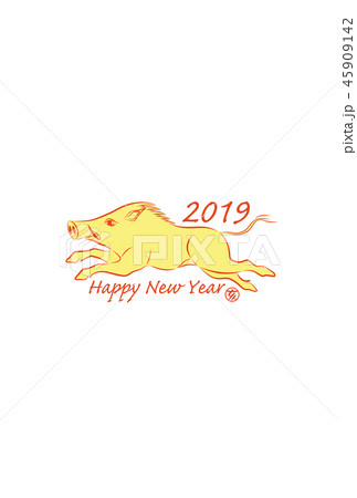 年賀状　2019年　亥年 45909142