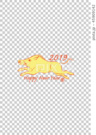 年賀状　2019年　亥年 45909142