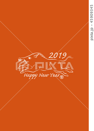 年賀状　2019年　亥年 45909345
