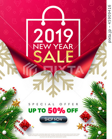 Shopping bag Poster,2019 New year Sale Promotion 45909416