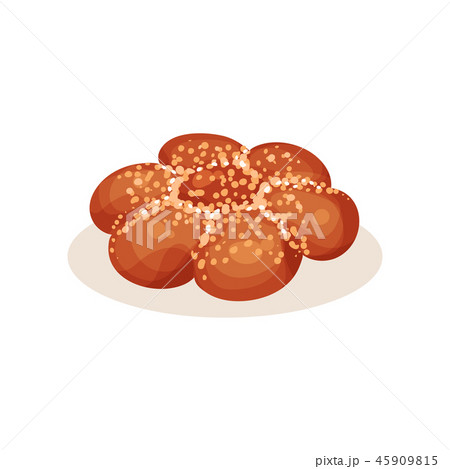 Fresh loaf bread with sesame seeds, bakery pastry product vector Illustration on a white background 45909815