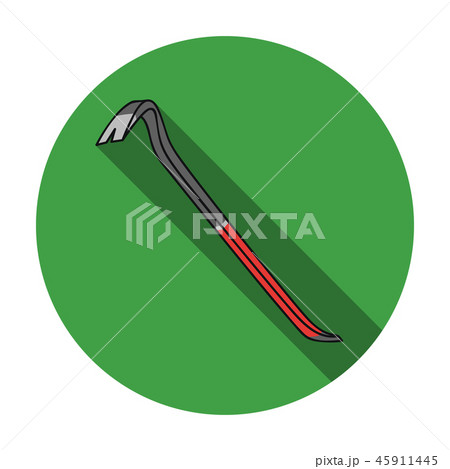 Crowbar icon in flat style isolated on white background. Crime symbol stock vector illustration. 45911445