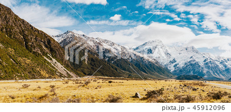 New Zealand mountain landscape at day New Zealand mountain landscape at day 45912096