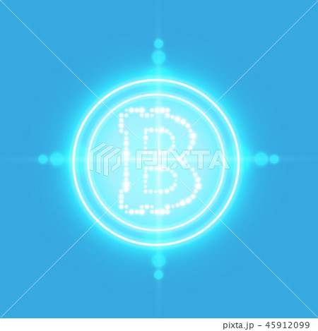 Bitcoin with neon target. Bitcoin with neon target. 45912099