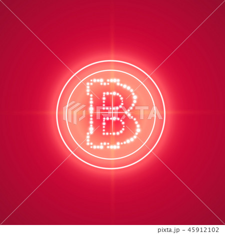 Bitcoin with neon red target. 45912102