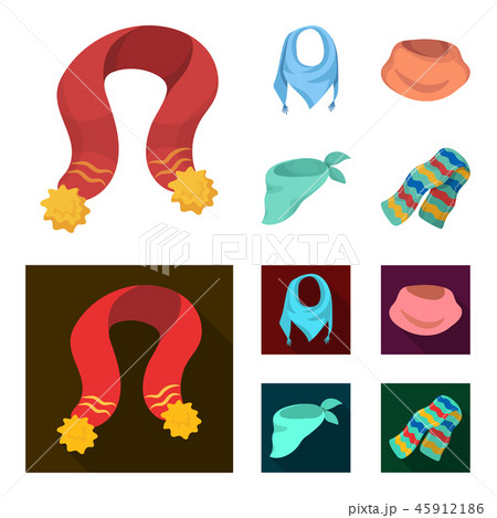 Various kinds of scarves, scarves and shawls. Scarves and shawls set collection icons in cartoon 45912186