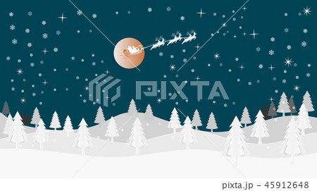 Santa Cross sits on a snowmobile with a reindeer o 45912648