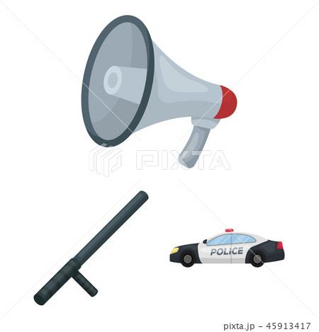 Police, Department cartoon icons in set collection for design.Detective and accessories vector 45913417