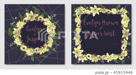 Set for wedding invitation, greeting card, save Set for wedding invitation, greeting card, save 45913948