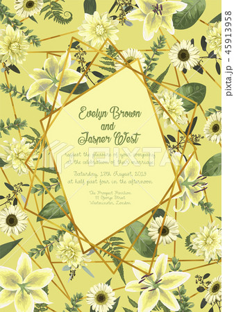 Wedding floral invitation, invite card. Vector Wedding floral invitation, invite card. Vector 45913958