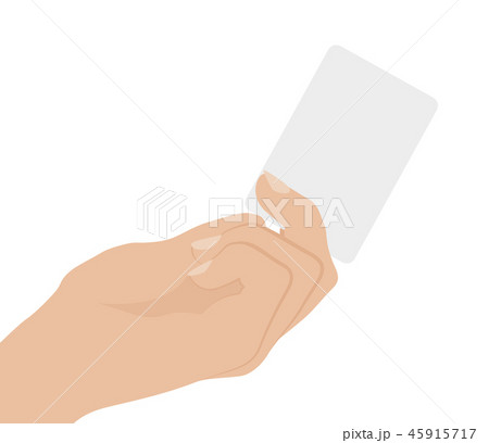 Hand holding white card, on white background 45915717