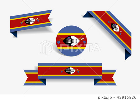 Swaziland flag stickers and labels. Vector illustration. 45915826