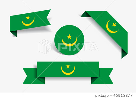 Mauritanian flag stickers and labels. Vector illustration. Mauritanian flag stickers and labels. Vector illustration. 45915877