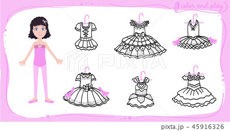 Dress up colored paper doll Dress up colored paper doll 45916326