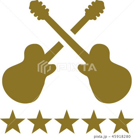 Electric guitar crossed with stars 45918280