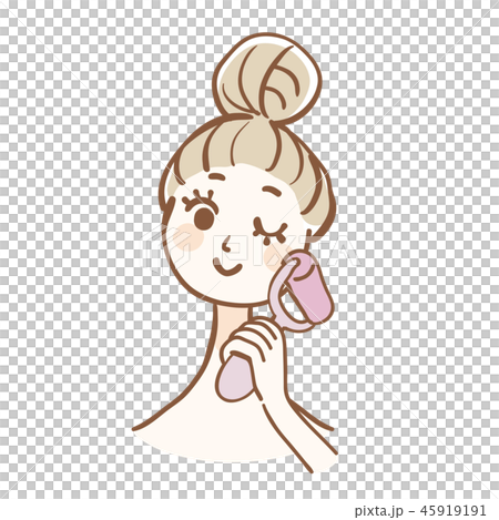 美顔ローラーを使う女性 美顔ローラーを使う女性 45919191