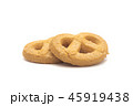 one side of two butter cookies on white background 45919438