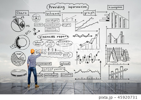 Engineer man draw ideas 45920731