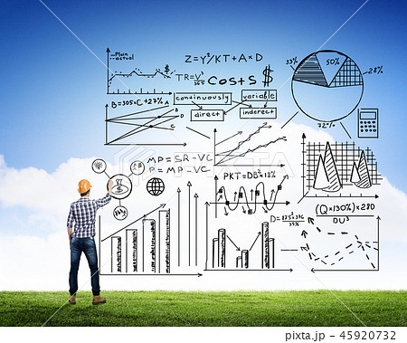 Engineer man draw ideas 45920732