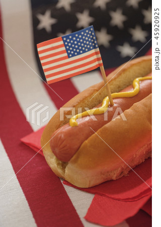 Hot dog on American flag Hot dog on American flag 45920925