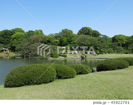 新緑が美しい春の六義園（大泉水・中の島・舟屋・臥龍石・吹上茶屋） 45922701