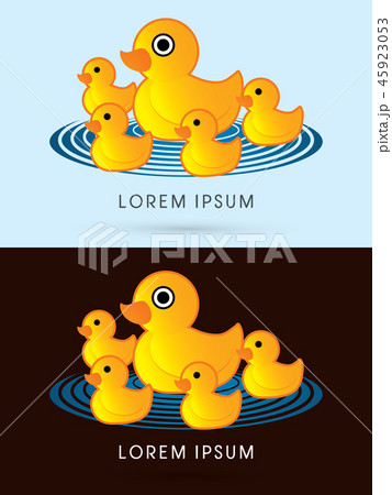 Mother and child duck graphic vector. 45923053