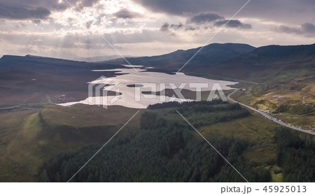 Aerial view of the Loch Leathan close to the Old Man of Storr, Isle of Skye, Scotland Aerial view of the Loch Leathan close to the Old Man of Storr, Isle of Skye, Scotland 45925013