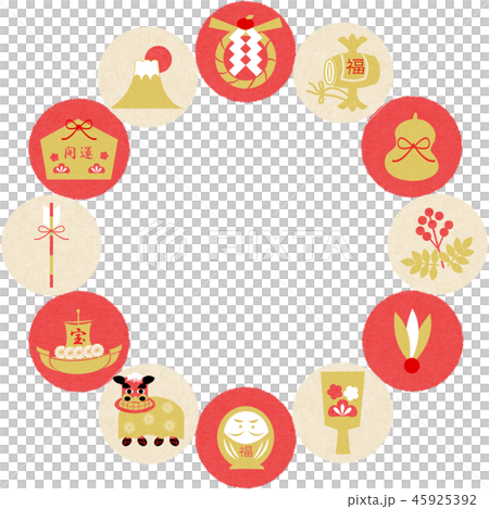 New Year material red and white Japanese paper acclaim lease 45925392