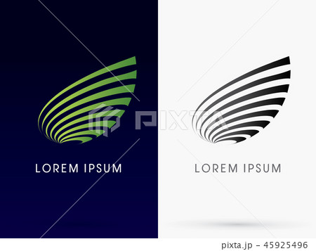 Abstract Leaf designed using green line curve logo Abstract Leaf designed using green line curve logo 45925496