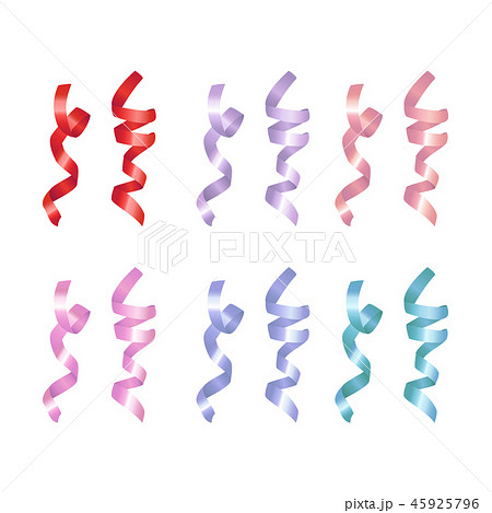 Rolled decorative ribbons of different colors vector illustration set. Rolled decorative ribbons of different colors vector illustration set. 45925796