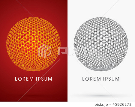 Abstract ball cycle honeycomb construction vetor 45926272