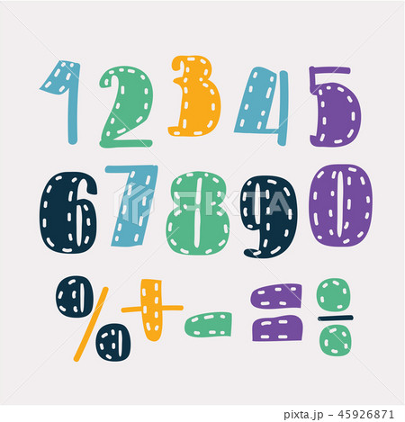 Set of numbers from one to zero. 45926871