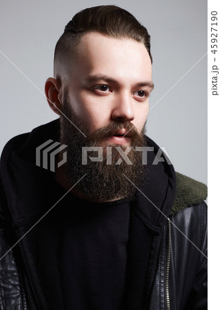 Man with stylish haircut. handsome Boy with beard 45927190