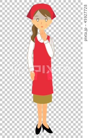 圍裙的女職員是全藍色 45927728