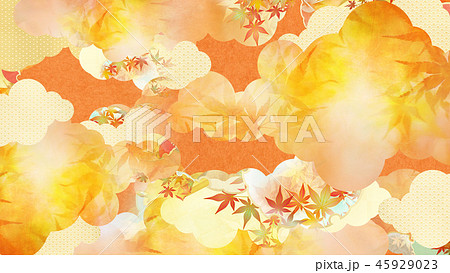 和-背景-和紙-秋-紅葉-金 45929023