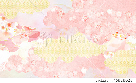 和 和風 和柄 背景 和紙 春 桜 ピンクのイラスト素材
