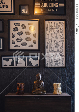 Decorative Bronze Budha Trinket on Wall Shelf Decorative Bronze Budha Trinket on Wall Shelf 45930014
