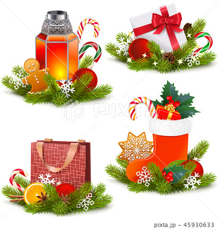 Vector Christmas Concept Icons 45930633