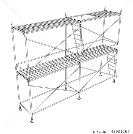 3D outline scaffold. Vector rendering of 3d 45931267