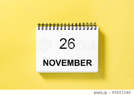 Calendar book date yellow background 26 november 45931540