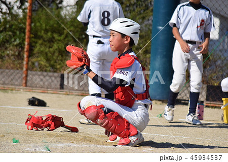 少年野球 キャッチャーの写真素材