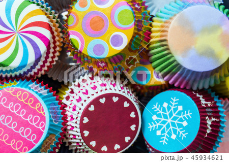 colorful cupcakes paper packaging for Christmas  45934621