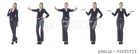 Businesswoman isolated on the white 45935753