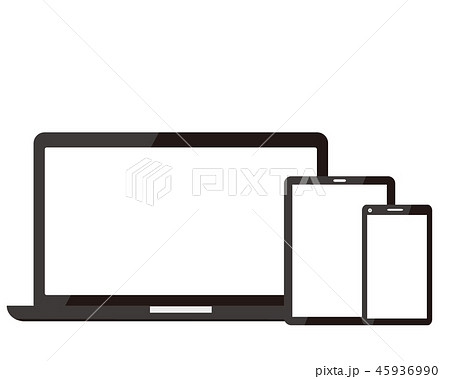 パソコン スマホ タブレットのイラスト素材 45936990 Pixta