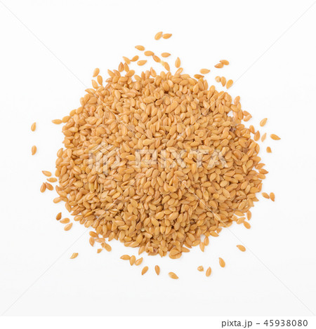 Flaxseed isolated on white background, top view Flaxseed isolated on white background, top view 45938080