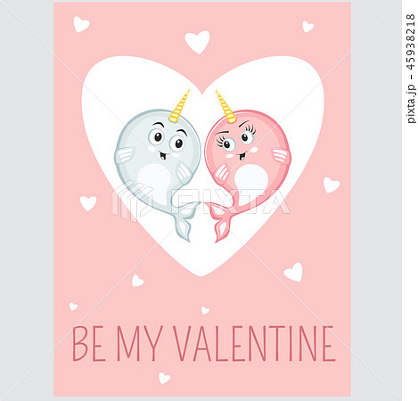 Be my valentine event card in cartoon style 45938218