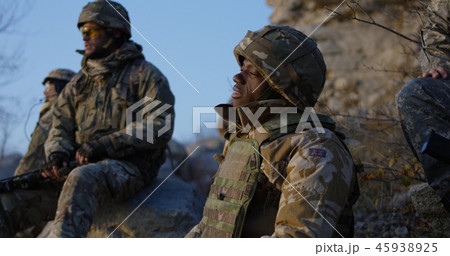 African american soldier lost in thought 45938925
