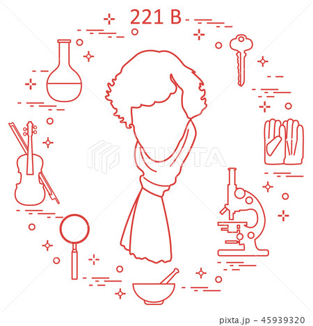Private detective Sherlock Holmes with variety Private detective Sherlock Holmes with variety 45939320