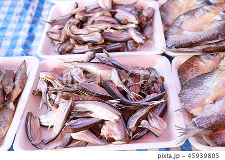 Dried fish at the market 45939805