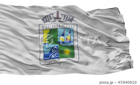 Pichilemu City Flag, Chile, Isolated On White 45940910